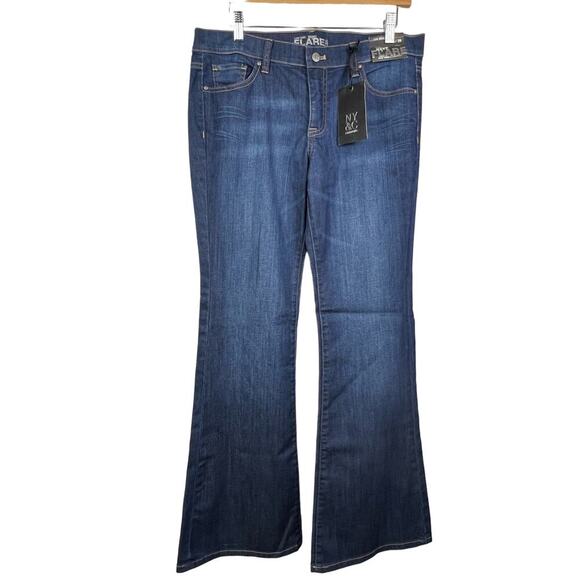 NWT New York‎ Low Rise Super Flare Mid Rise Denim Blue Jeans 8/29 - Picture 1 of 10